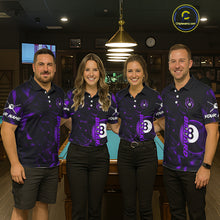 Load image into Gallery viewer, Purple Geometric Wolf 8 Ball Pool Claws Women Billiard Shirt Personalized Pool Balls Billiard Attire NYN2739