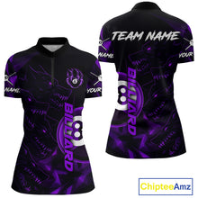 Load image into Gallery viewer, Purple Geometric Wolf 8 Ball Pool Claws Women Billiard Shirt Personalized Pool Balls Billiard Attire NYN2739