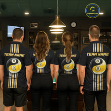 Load image into Gallery viewer, Black &amp; Gold Yin And Yang 8 Ball &amp; 9 Ball Pool Billiard Jerseys For Women Custom Billiard Team Shirt NYN2753