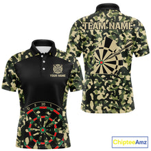 Load image into Gallery viewer, Custom Camouflage Pattern Dartboard Darts Polo Shirts For Men Outfits Darts Jerseys NYN2754