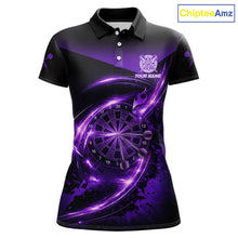Load image into Gallery viewer, Thunder Purple Dartboard Women Dart Polo &amp; 1/4-Zip Shirt Custom Name Splatter Dart Jersey For Darters NYN2964