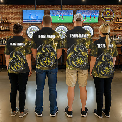 Personalized Women Dragon Dart Polo 1/4-Zip Shirt Custom Name Team Thunder Dragon Dart Jersey | Yellow NYN3369