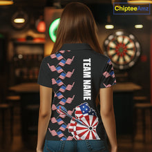 Load image into Gallery viewer, Custom American Flag Pattern Dartboard Darts Polo Shirts For Women Patriotic Darts Team Jerseys NYN2756