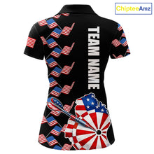 Load image into Gallery viewer, Custom American Flag Pattern Dartboard Darts Polo Shirts For Women Patriotic Darts Team Jerseys NYN2756
