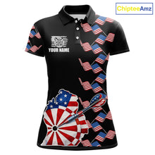Load image into Gallery viewer, Custom American Flag Pattern Dartboard Darts Polo Shirts For Women Patriotic Darts Team Jerseys NYN2756