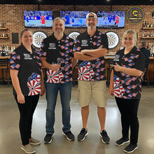 Load image into Gallery viewer, Custom American Flag Pattern Dartboard Darts Polo Shirts For Women Patriotic Darts Team Jerseys NYN2756