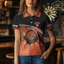 Load image into Gallery viewer, Hand Holding Orange Dartboards Cracked Grunge Dart Shirts For Women, Dart Jerseys NYN0056