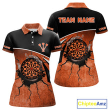 Load image into Gallery viewer, Hand Holding Orange Dartboards Cracked Grunge Dart Shirts For Women, Dart Jerseys NYN0056