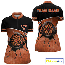 Load image into Gallery viewer, Hand Holding Orange Dartboards Cracked Grunge Dart Shirts For Women, Dart Jerseys NYN0056
