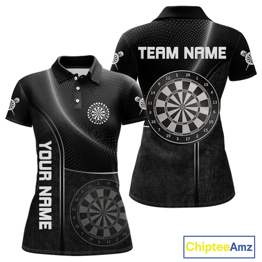 Halftone Pattern Dartboard White In Lines Grunge Dart Shirts For Women, Dart Jerseys NYN0057