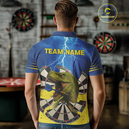 Master Dinosaur Strike Style Funny Darts Shirt For Men - Customizable Name & Team NYN0398