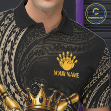 Load image into Gallery viewer, Black And Gold Crown Bowling Ball &amp; Pin Jerseys For Men Custom Claws Skull Bowling Team Attire NYN3170
