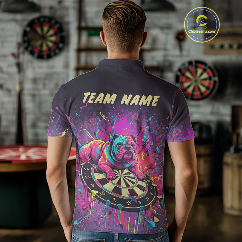 Funny Horror Cat Plays Dart Arrow Custom Darts Polo Shirt For Men, Dart Team Jerseys NYN1824