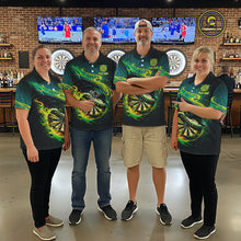 Load image into Gallery viewer, Green Splatter Paint Shark Dartboard &amp; Arrow Women Darts Quarter-Zip Shirt Custom Darts Team Jersey NYN2616