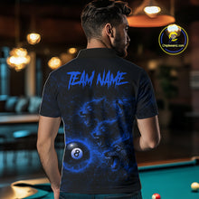 Load image into Gallery viewer, Horror Wolfs Blue Flames Smoke Pool 8 Ball Men Billiard Shirt Custom Ball Billiard Team Attire NYN2622
