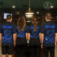 Load image into Gallery viewer, Horror Wolfs Blue Flames Smoke Pool 8 Ball Men Billiard Shirt Custom Ball Billiard Team Attire NYN2622