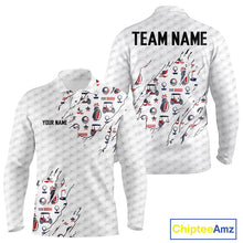 Load image into Gallery viewer, USA 250th anniversary mens golf polo white golf ball patriotic shirt