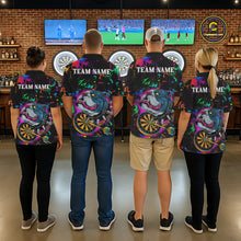 Load image into Gallery viewer, Custom Colorful Bulldog Dartboard 3D Funny Dart Shirts Polo For Men Dart League Jerseys NYN2107
