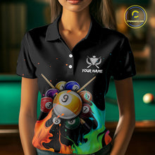 Load image into Gallery viewer, Splatter Paint Women's Billiard Ball Shirt Personalized 8 Ball Cue Billiard Team Shirt NYN2335