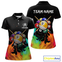 Load image into Gallery viewer, Splatter Paint Women's Billiard Ball Shirt Personalized 8 Ball Cue Billiard Team Shirt NYN2335