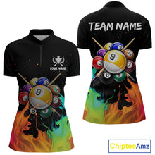 Load image into Gallery viewer, Splatter Paint Women's Billiard Ball Shirt Personalized 8 Ball Cue Billiard Team Shirt NYN2335