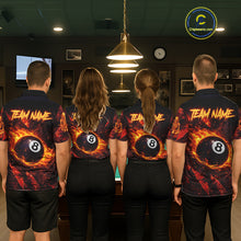 Load image into Gallery viewer, Cracked Soil Skull Red Flames Pool 8 Ball Women Billiard Polo &amp; 1/4-Zip Shirt Custom Billiard Attire NYN2627