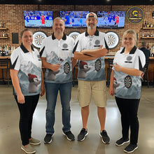 Load image into Gallery viewer, Cold Fierce Penguin Duo Play Darts Women Darts 1/4-Zip Shirt Personalized Name For Darters NYN2356
