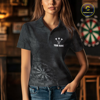 Custom Dinosaur Darts Shirt For Women With Cracked Stone, Dinosaur Grey Smoke Darts Team Jersey NYN3947