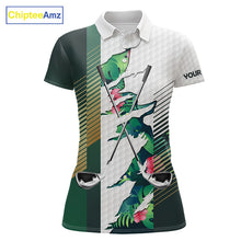 Load image into Gallery viewer, Womens Tropical Golf Shirts Monstera Pattern Golf Clothing Custom Green Golf Polo, Golf Upf Shirts NYN2996