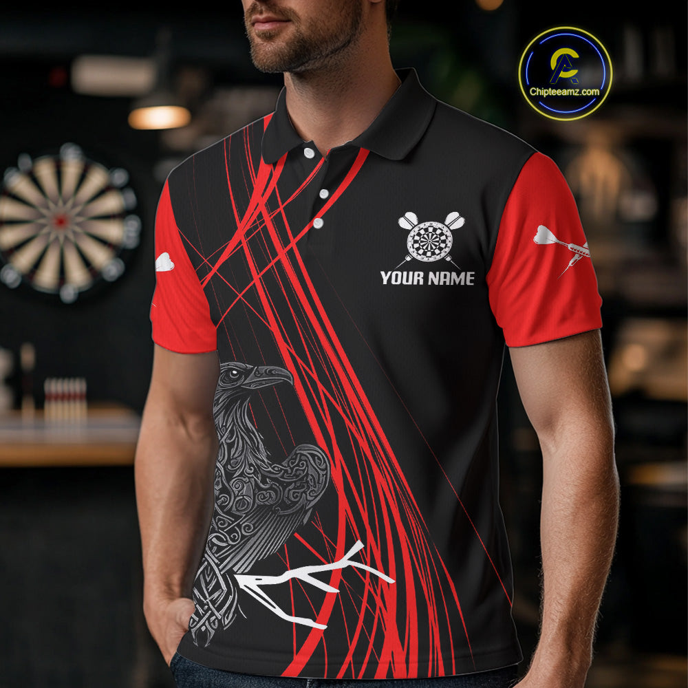Custom Red Lines Celtic Raven Dart Arrows Dart Shirt For Men, Dart Team Jerseys NYN0105
