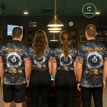 Load image into Gallery viewer, Fire Flame Skull Balls Billiard Shirt For Women Custom Smoke Ball 8 Pool Billiard Team Shirts NYN2414