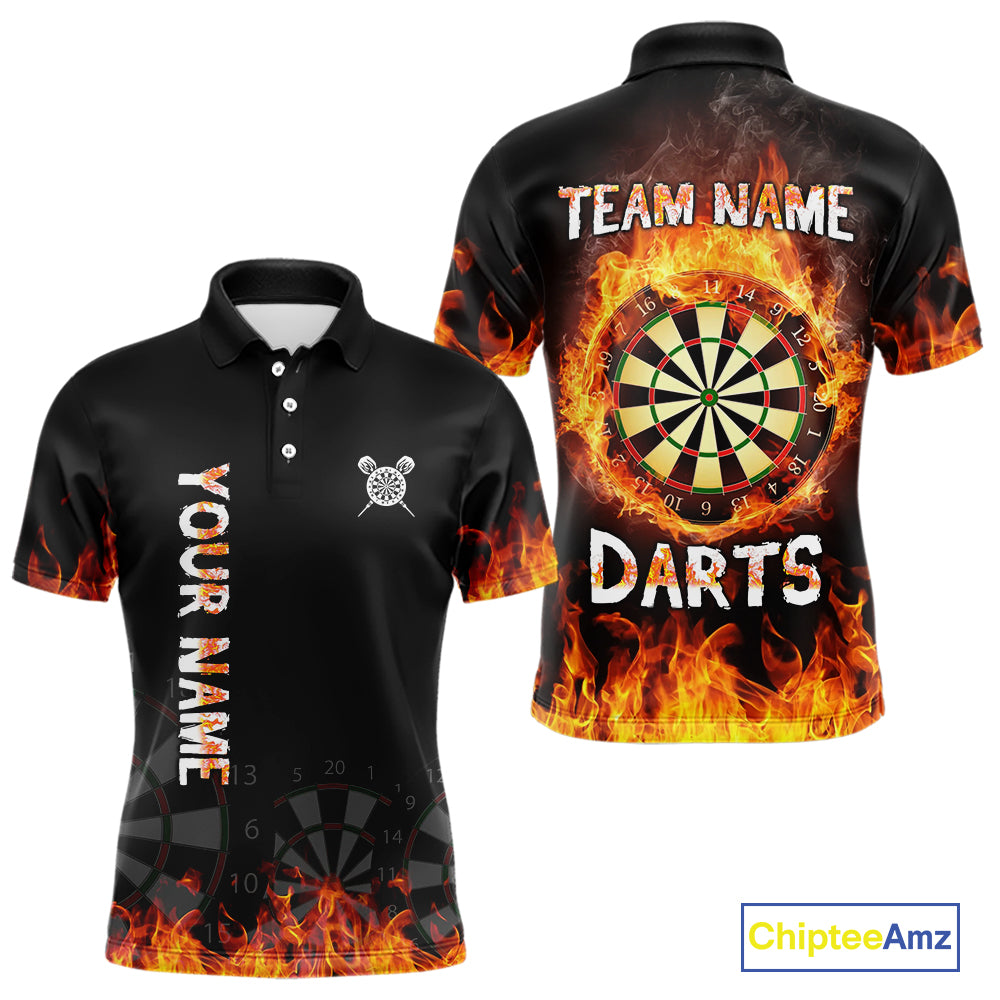 Fire Skull Multi-Flame Dartboard Custom Dart Shirts For Men, Dart Team Jerseys NYN0240