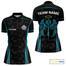 Load image into Gallery viewer, Azure Wings With Dart Arrow Women's Funny Darts Shirt - Custom Name For Darts Jersey NYN0495