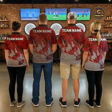 Load image into Gallery viewer, Custom Grunge Red And Grey Halftone Men Darts Polo Team Shirt Dart League Jerseys NYN2178
