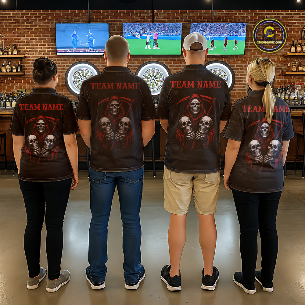 Custom Colorful Bulldog Funny Dart Polo Team Shirts For Men Bulldog Dart League Jerseys NYN2181
