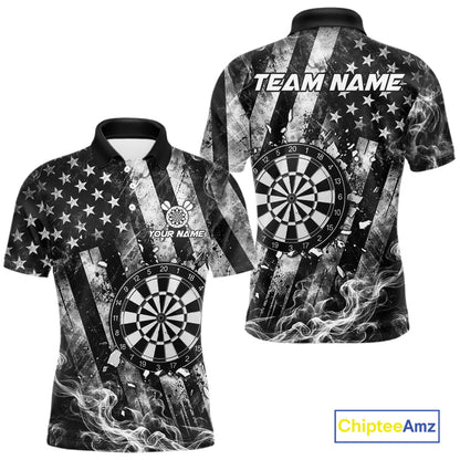Smoke American Flag Dart Shirt For Men Personalized Cracked Dartboard Dart Team Outfits Jerseys NYN4060