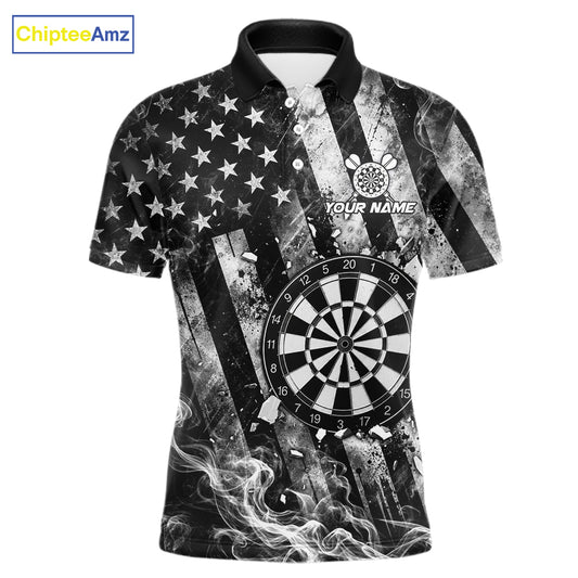 Smoke American Flag Dart Shirt For Men Personalized Cracked Dartboard Dart Team Outfits Jerseys NYN4060