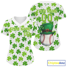 Load image into Gallery viewer, Custom St Patrick Day Baseball Jerseys For Women Shamrock Baseball Tournament Jerseys NYN1397