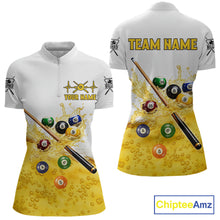 Load image into Gallery viewer, Funny Beer Play Pool Balls Billiard Team Shirt  For Women Custom Billiard Polo &amp; 1/4 Zip Attire NYN2474