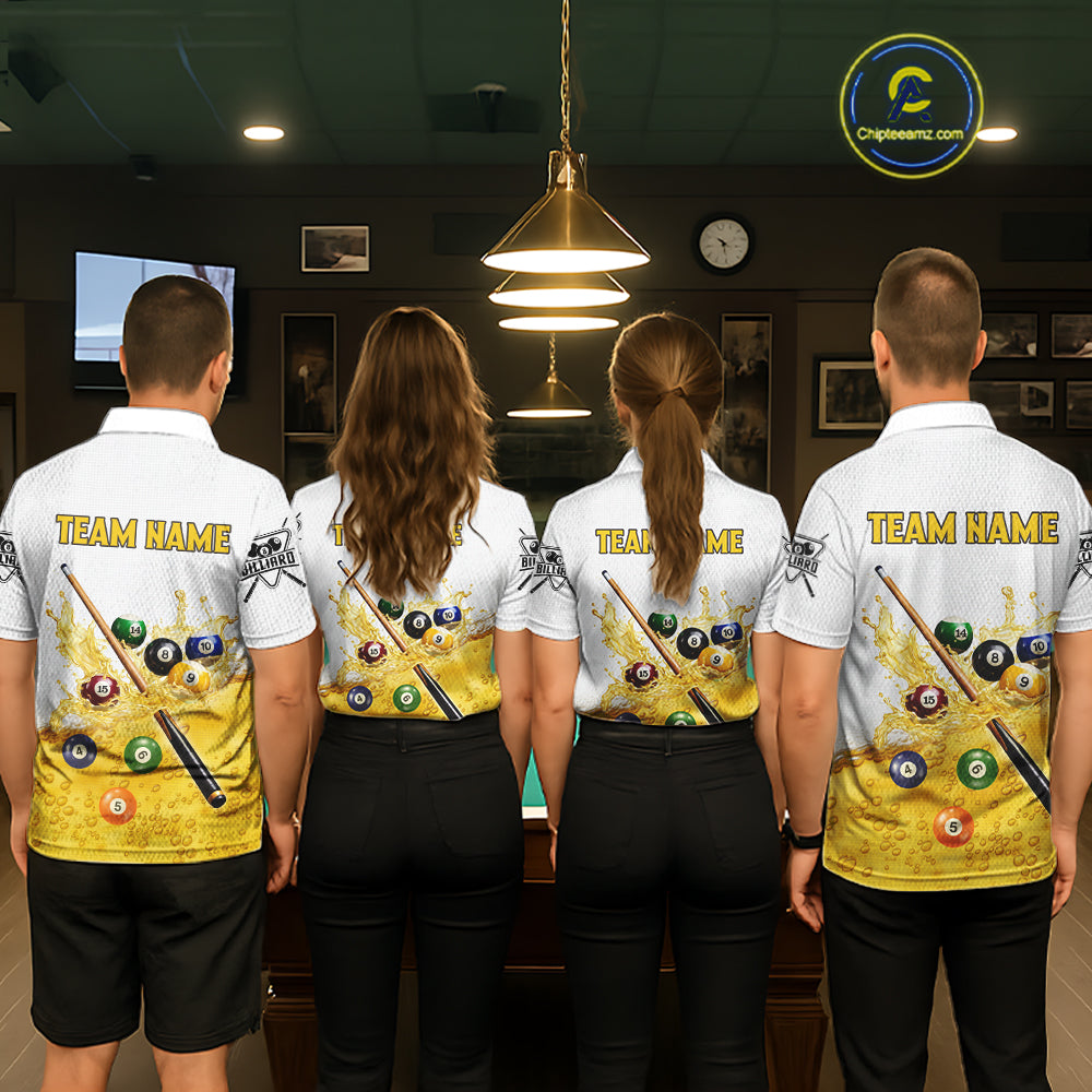 Funny Beer Play Pool Balls Billiard Team Shirt  For Women Custom Billiard Polo & 1/4 Zip Attire NYN2474