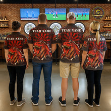 Load image into Gallery viewer, Custom Red Grunge Dart Polo &amp; Quarter Zip Shirt For Women Dinosaur Funny Darts Team Jersey NYN2868