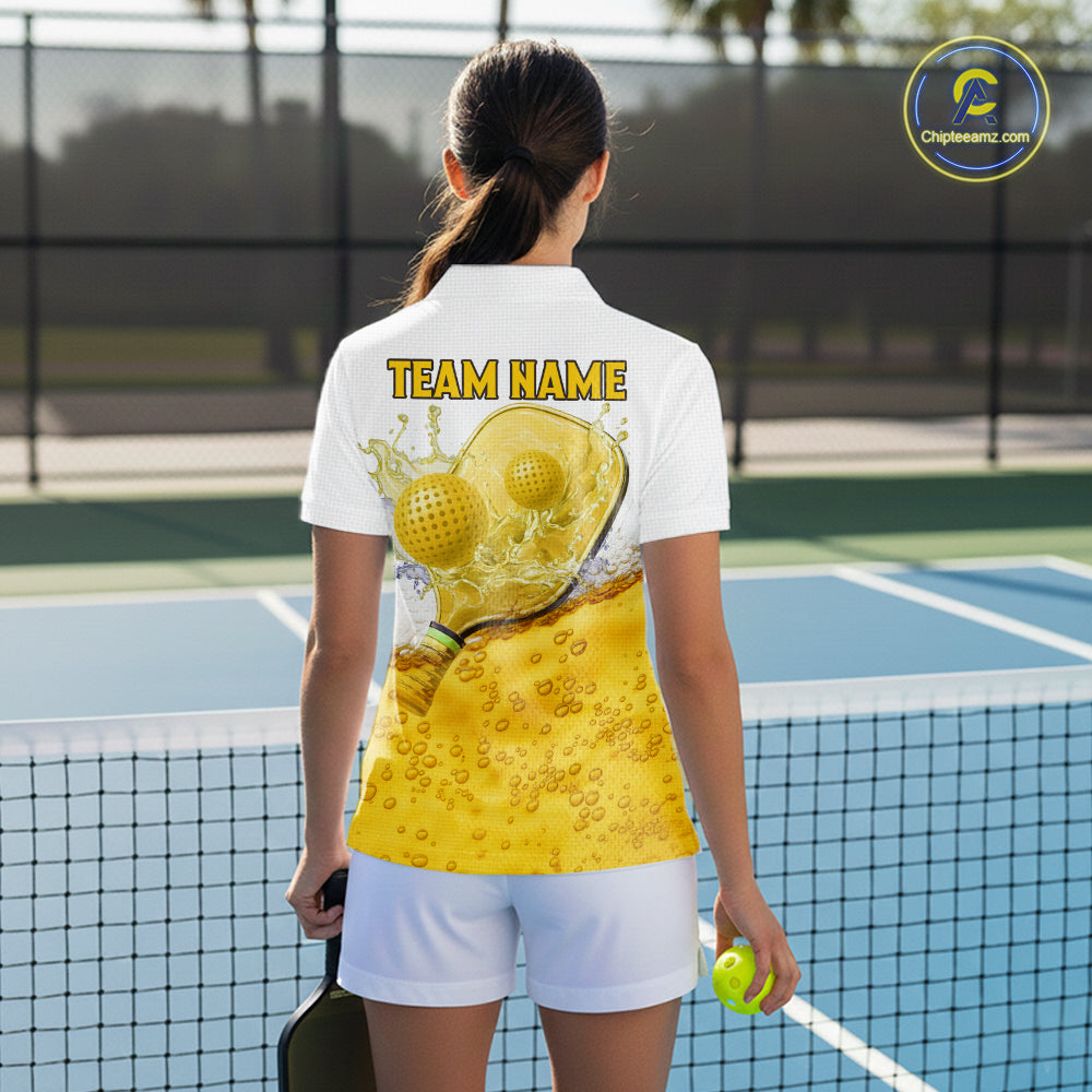 Custom Beer And Water Pickleball Paddle & Ball Jerseys Women Funny Pickleball League Shirt NYN2224