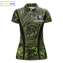 Load image into Gallery viewer, Green Camo 8 Ball Billiard Polo &amp; 1/4 Zip Shirt For Women Custom Pool Team Shirt, Billiard Clothes NYN2941