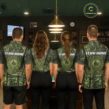 Load image into Gallery viewer, Green Camo 8 Ball Billiard Polo &amp; 1/4 Zip Shirt For Women Custom Pool Team Shirt, Billiard Clothes NYN2941