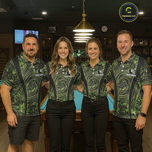 Load image into Gallery viewer, Green Camo 8 Ball Billiard Polo &amp; 1/4 Zip Shirt For Women Custom Pool Team Shirt, Billiard Clothes NYN2941