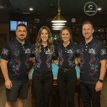 Load image into Gallery viewer, Grey Grunge Skull Billiard Shirts For Women Custom Pool 8 Ball Billiard League Jerseys NYN2291