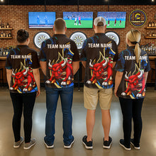 Load image into Gallery viewer, Personalized Bull Blue Flames Darts Polo &amp; 1/4-Zip Shirt For Women Funny Dart Team Dart Jerseys NYN2963