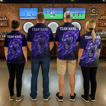 Load image into Gallery viewer, Purple Flaming Tiger Funny Darts Custom Men's Dart Quarter-Zip Shirts Team Dart League Jerseys NYN2077