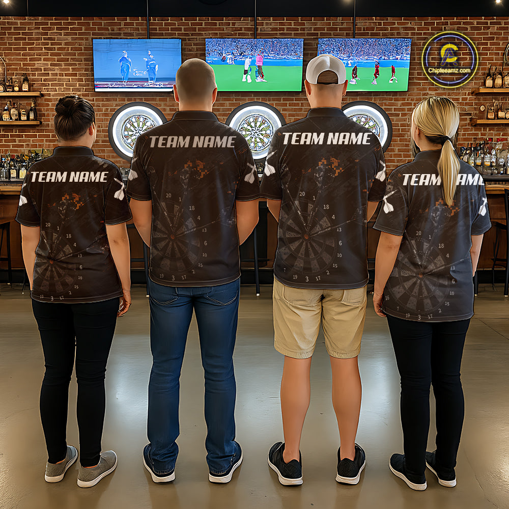 Black Grunge Digital Camouflage Darts Custom Dart Quarter-Zip Shirt Men Dart Tournament Jerseys NYN2090