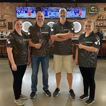 Load image into Gallery viewer, Black Grunge Digital Camouflage Darts Custom Dart Polo Shirt Men Dart Tournament Jerseys NYN2090